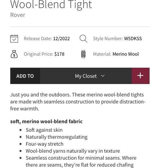 Lululemon Lab Seamlesss Wool-blend Tight sz8 - Picture 4 of 7